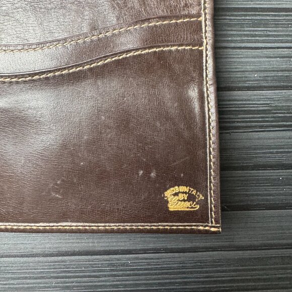 Gucci Wallet Purse Trifold Brown leather Used|Authentic - Picture 4 of 5